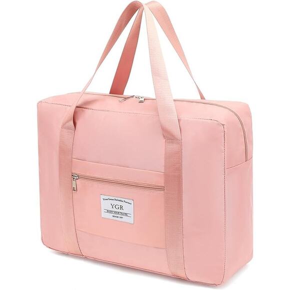 New YGR Travel Duffel Bag,  Sports Tote Gym Bag, Carry Luggage Shoulder Bag Pink - Picture 8 of 8